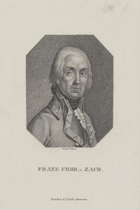 Franz Frhr. v. Zach. Stipple Engraving by Gustav Zumpe